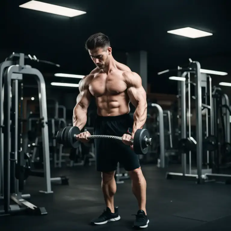 Visual representation of "pump" - To work out in order to build muscle or strength, especially in arms or legs.