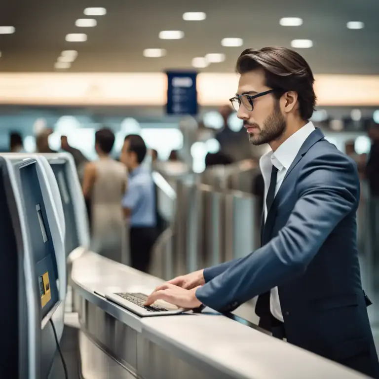 Visual representation of "book into" - To register or check-in for a service or facility