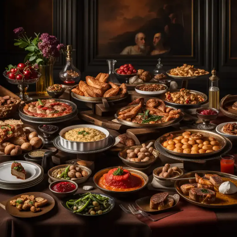 Visual representation of "gourmand" - Used to describe a large amount or variety of food