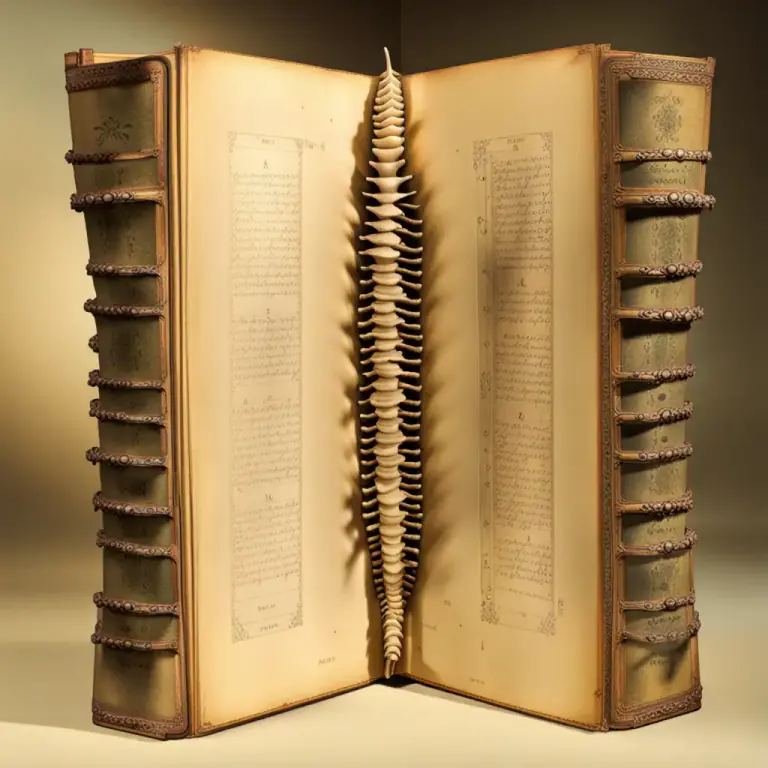 Visual representation of "spinal" - Made up of parts like a spine.