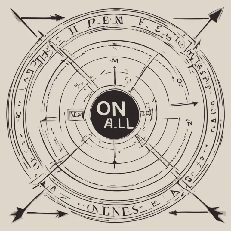 Visual representation of "on/from all sides" - In every direction around a particular place or point