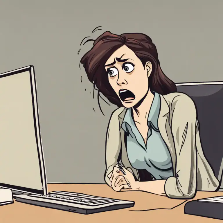 Visual representation of "bug out" - To fail or stop working