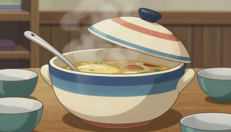Visual representation of "tureen" - A type of large bowl, usually with a lid, that is used for serving soup, stew, or other foods.