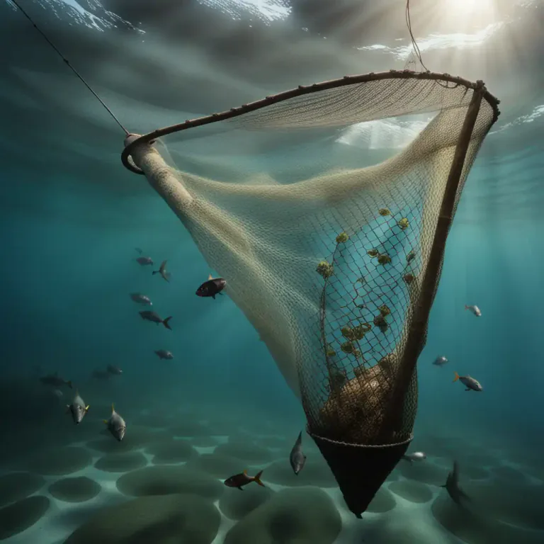 Visual representation of "flue" - The part of a fishing net that widens out like a funnel