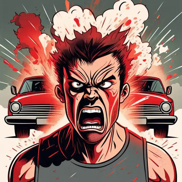 Visual representation of "blow your top" - To become very angry, often losing control of oneself.