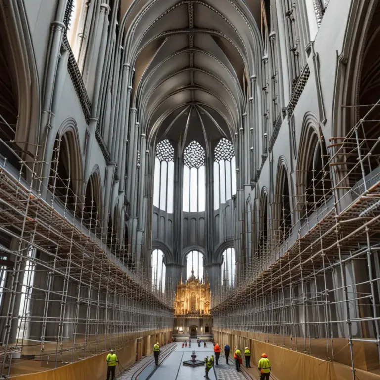 Visual representation of "restoration" - The process of restoring a building or work of art to its original condition