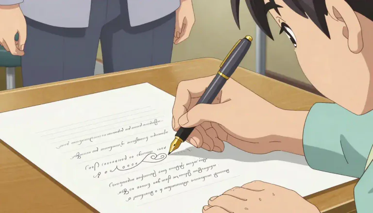 Visual representation of "penmanship" - The skill or style of writing by hand