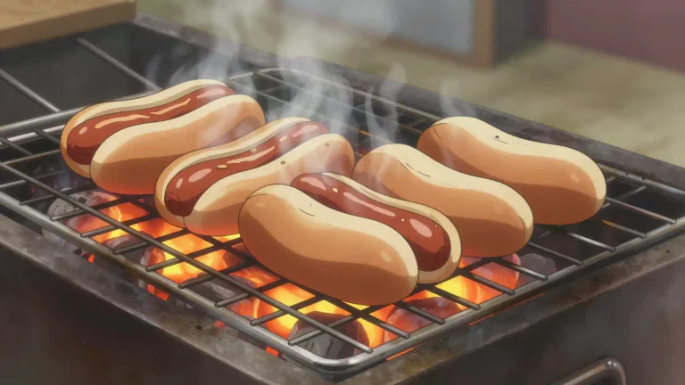 Visual representation of "grill" - A metal frame used to cook food over heat