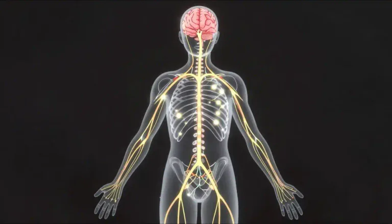 Visual representation of "nerve" - Bundles of fibers that send messages between your brain and the rest of your body.