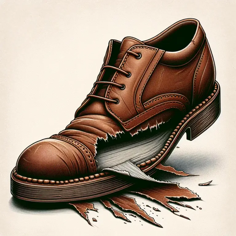 Visual representation of "welt" - a strip of leather sewn between the upper and sole of a shoe