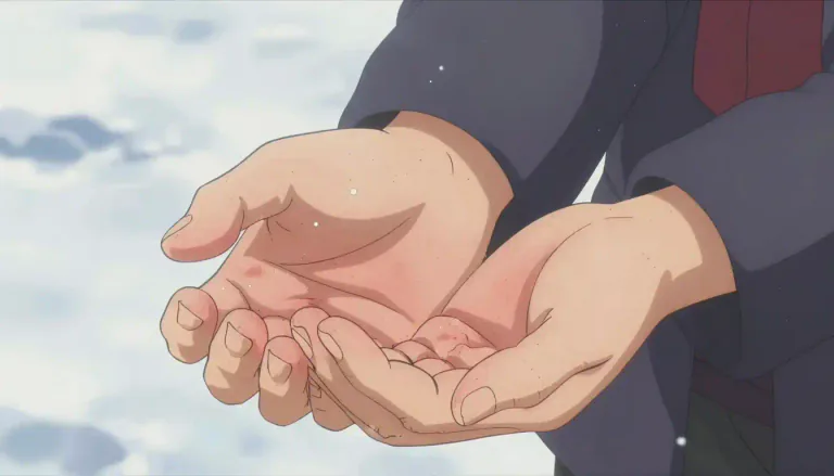Visual representation of "chapped" - When skin is dry and has small cracks, usually because of cold weather or wind