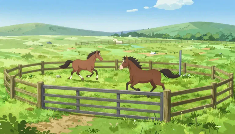 Visual representation of "paddock" - A small field or enclosure where horses are kept or exercised