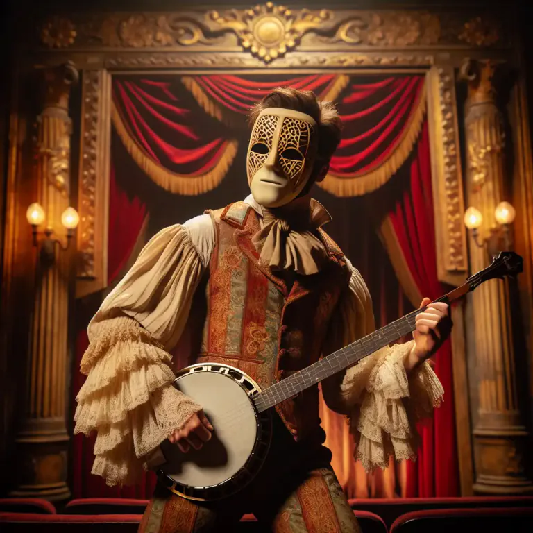 Visual representation of "minstrel" - A member of a type of performance troop in the U.S. in the 19th century, often in blackface