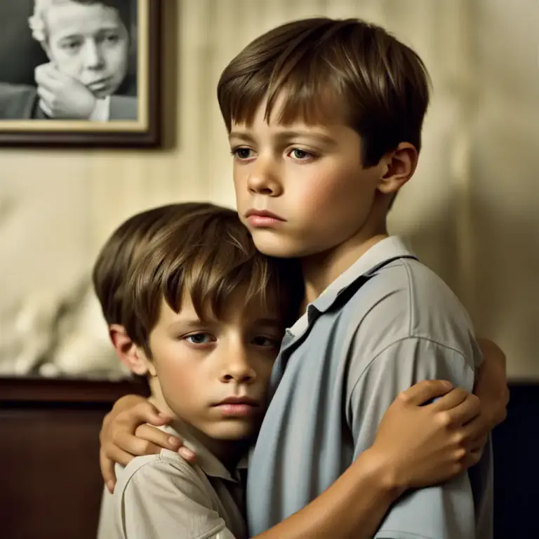 Visual representation of "cling to" - To stay very close to someone for emotional support, protection, or reassurance
