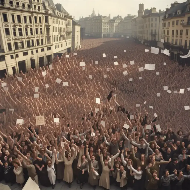 Visual representation of "chant" - A repeated rhythmic phrase, typically one shouted or sung in unison by a crowd.