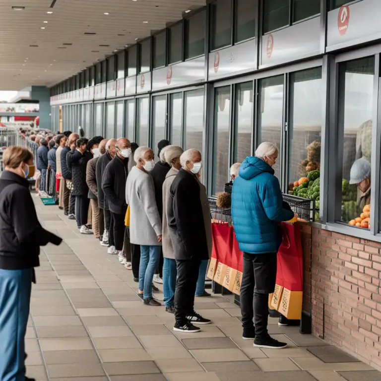 Visual representation of "line" - A row of people or things