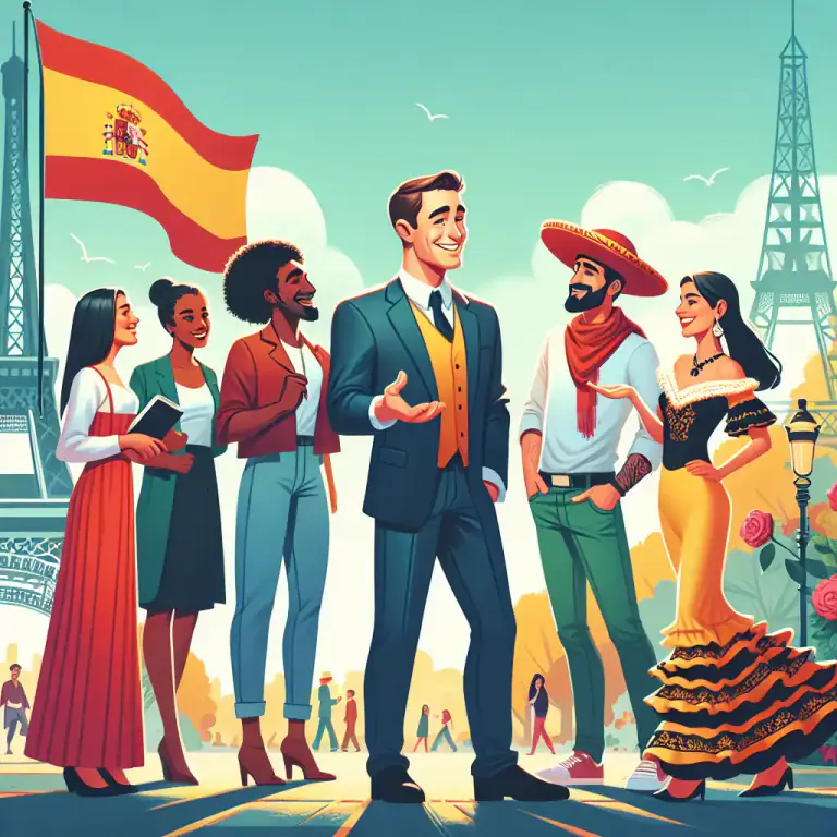 Visual representation of "conversant" - Able to talk in a foreign language fluently.
