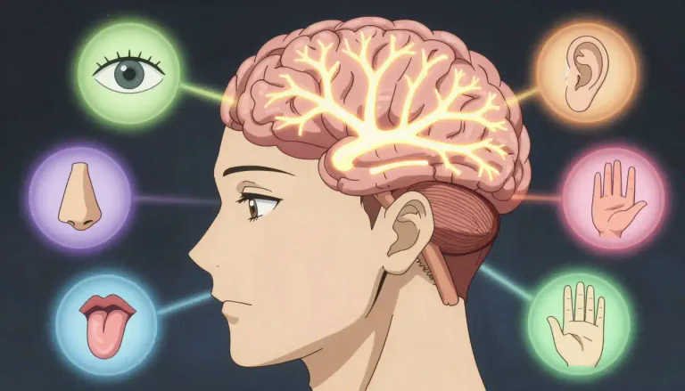 Visual representation of "cerebrum" - The biggest part of the brain which controls thoughts, emotions, and the senses.