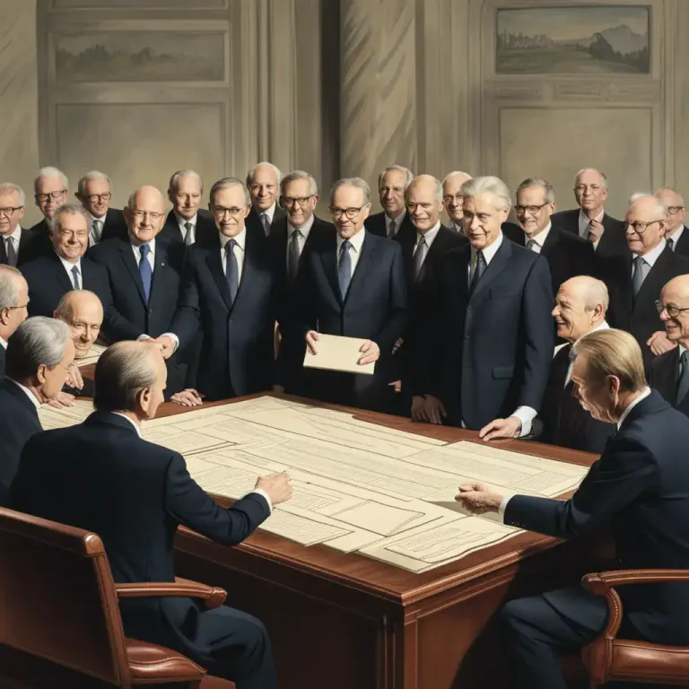 Visual representation of "on high" - in a high position in a government or other organization
