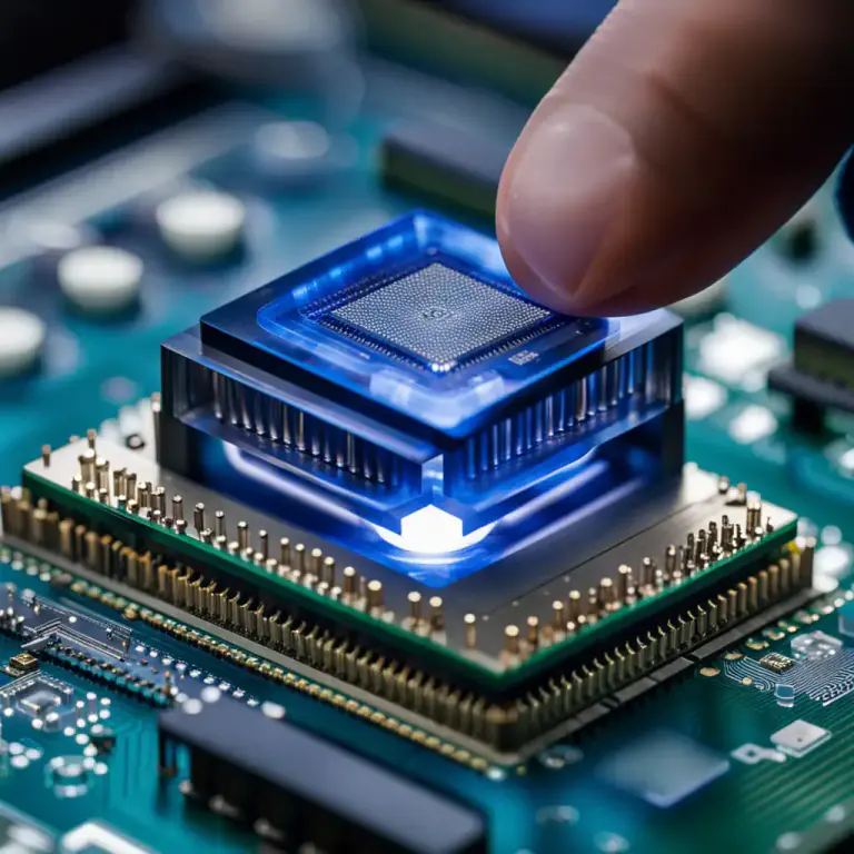 Visual representation of "sapphire" - In computing, a crystal used in a computer chip to enhance performance.