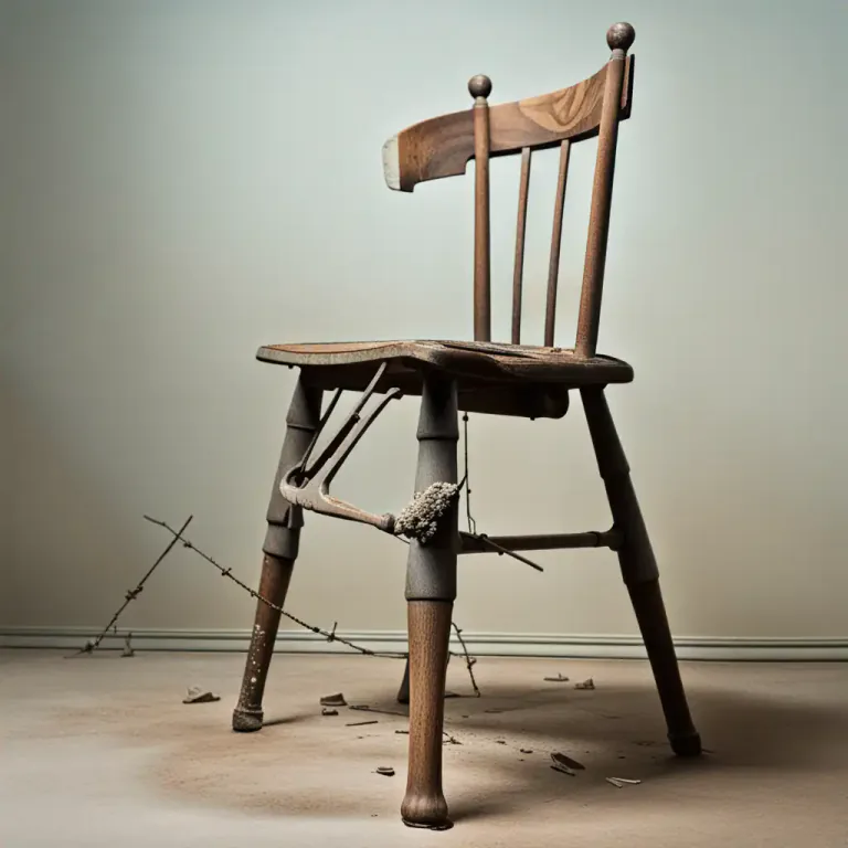 Visual representation of "weak" - Easily broken or damaged