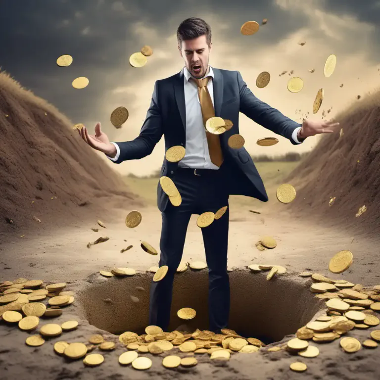 Visual representation of "fritter away" - To waste time, money, or energy on something unimportant