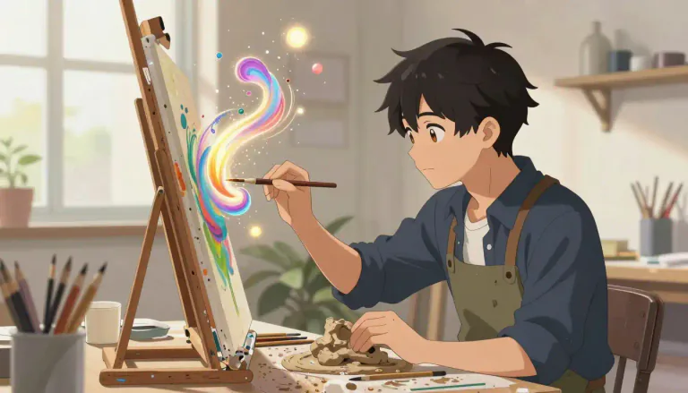 Visual representation of "artistic" - related to art or someone's ability to create or appreciate things which are beautiful or interesting to the senses