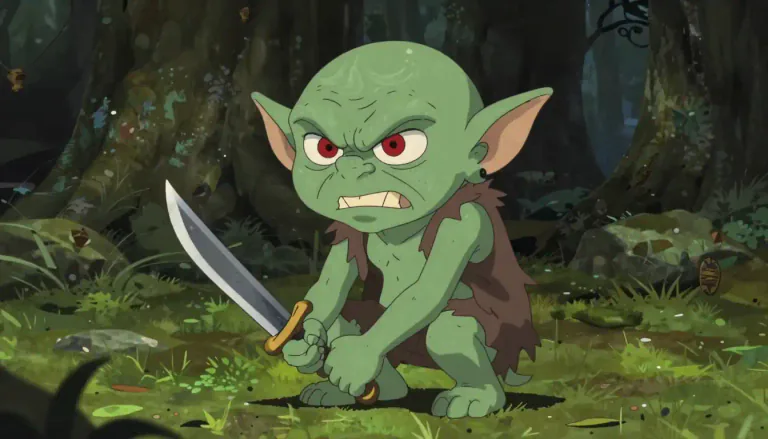 Visual representation of "goblin" - A small, ugly, and often evil creature in folklore and fantasy stories.