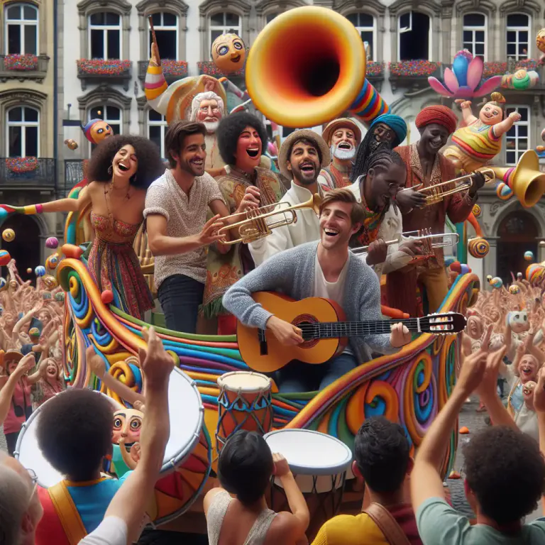Visual representation of "climb/jump on the bandwagon" - To join a popular activity or support a popular cause