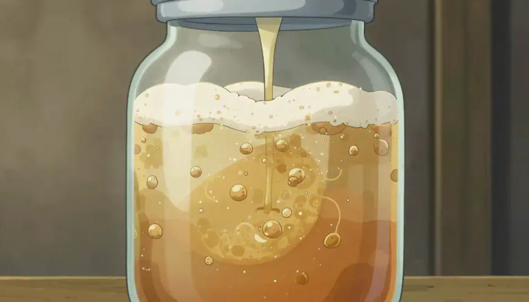 Visual representation of "ferment" - The process of breaking down sugar to make alcohol by yeast, bacteria, or other microorganisms.