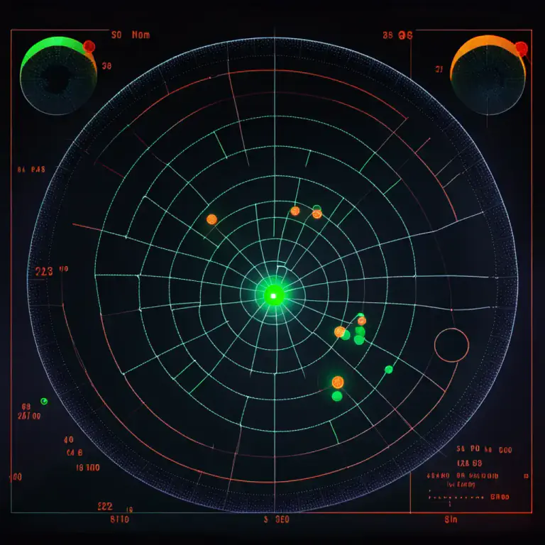 Visual representation of "on/off the radar screen" - If something or someone is on the radar screen, they are getting attention or being noticed. If they are off the radar screen, they are not being noticed or considered.