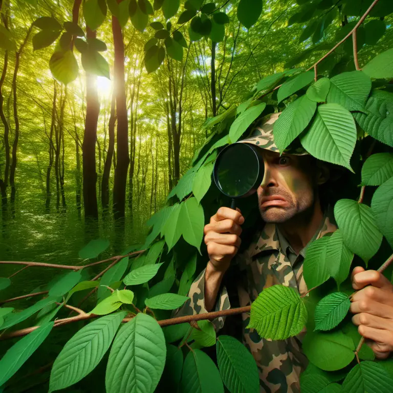 Visual representation of "cryptic" - In biology, describes a species or organism that is difficult to detect or distinguish due to visual similarity or hidden behavior.