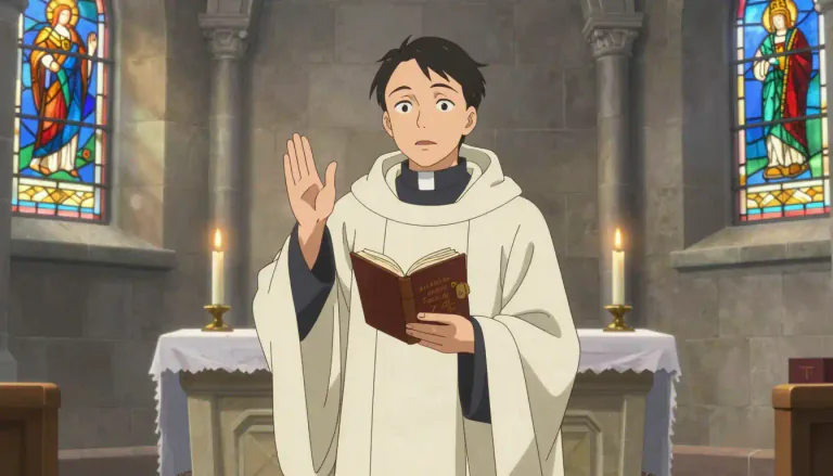 Visual representation of "ecclesiastic" - A church official, especially a priest or other cleric