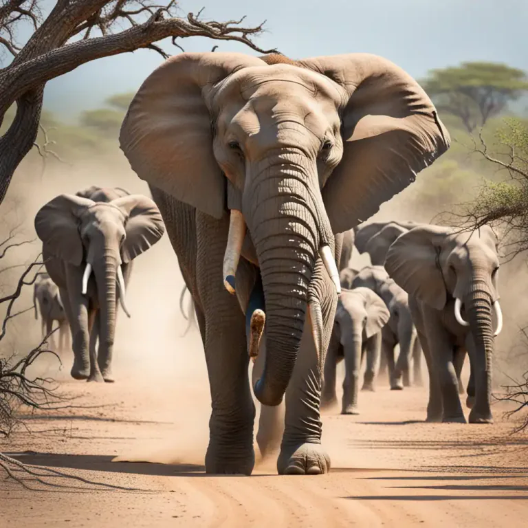 Visual representation of "matriarch" - A female animal that is the leader of a group, especially a group of elephants