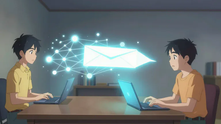 Visual representation of "email" - A message that is sent from one person to another using the internet