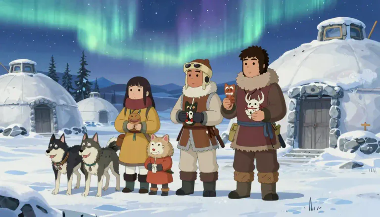 Visual representation of "inuit" - Relating to the Inuit people, their culture, language, or way of life.