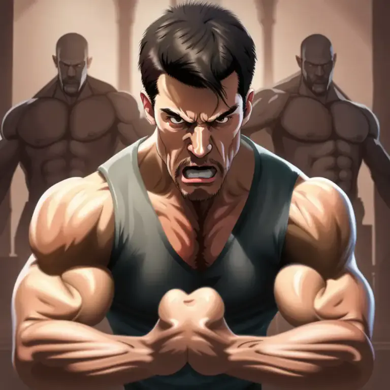 Visual representation of "bullish" - Showing aggression or a readiness to fight.