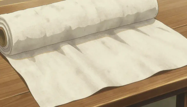 Visual representation of "calico" - A plain white fabric made from cotton that has not been bleached or dyed.