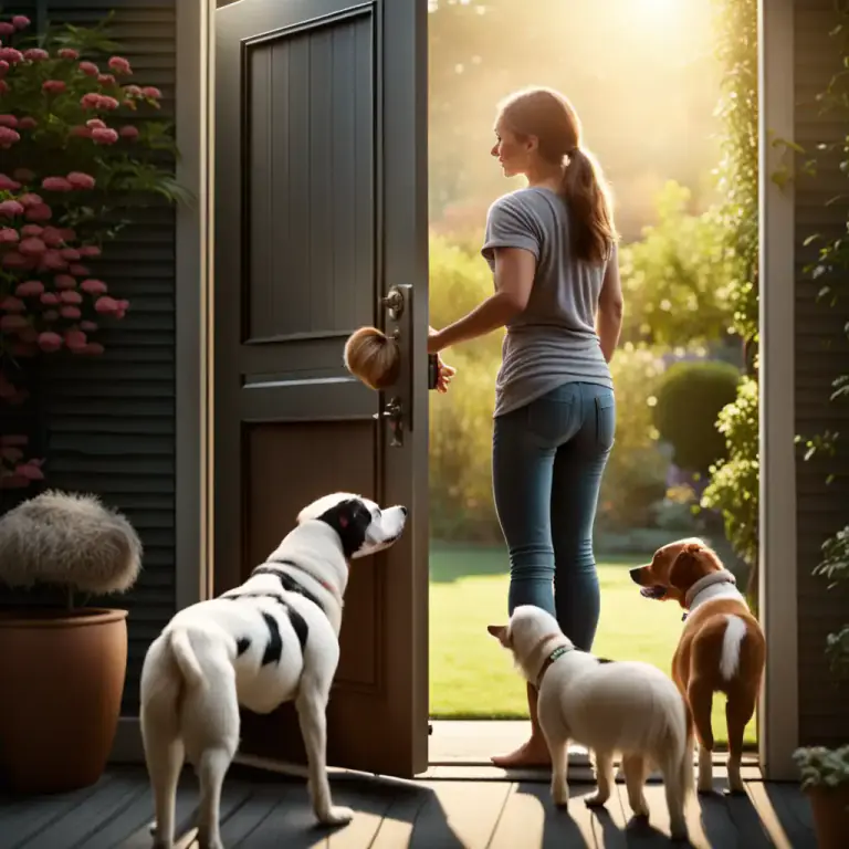 Visual representation of "let out" - To allow something or someone to leave a place