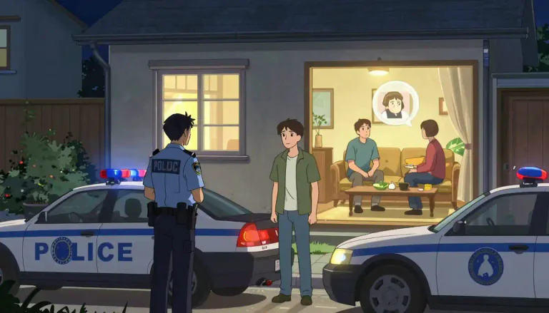 Visual representation of "alibi" - Proof that someone was somewhere else when a crime was happening, so they could not have done it