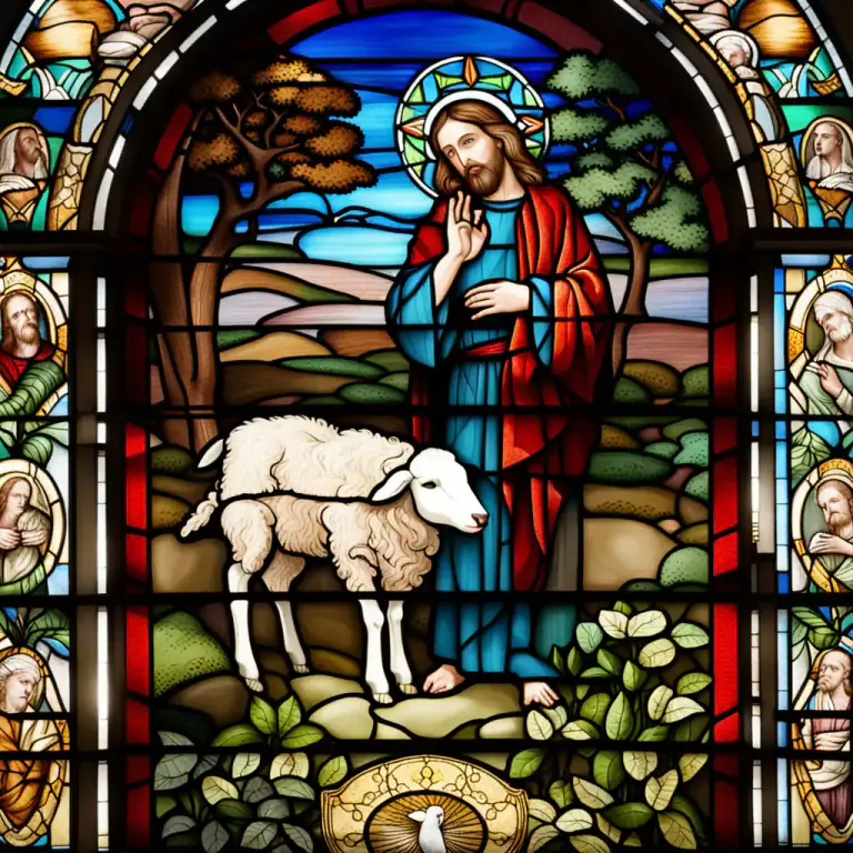 Visual representation of "lamb" - Jesus Christ as the lamb of God; a representation of Jesus as a lamb in Christian iconography