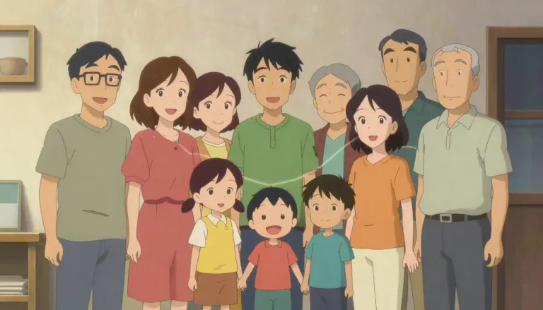 Visual representation of "familial" - Connected to or relating to a family