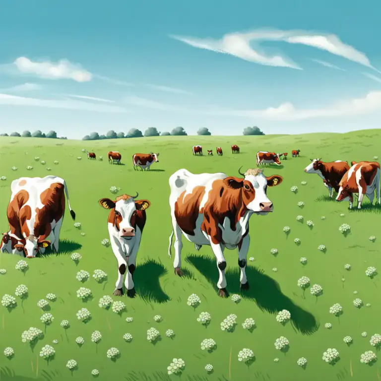 Visual representation of "clover" - Clover is also a type of fodder plant, used as food for livestock because it is high in protein and other nutrients.