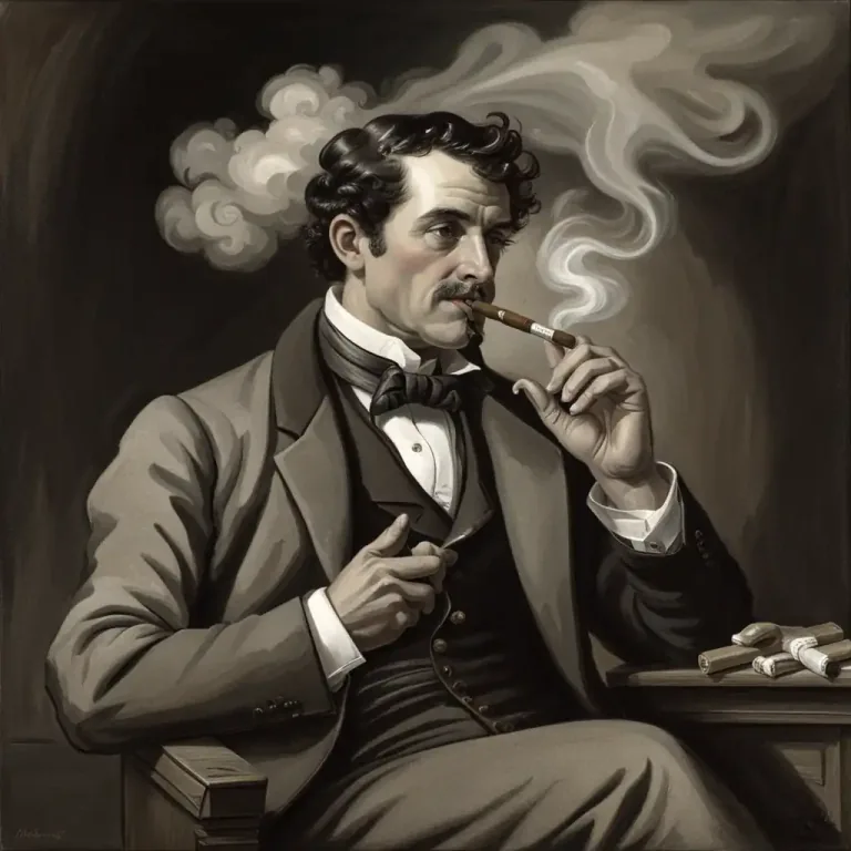 Visual representation of "tobacco" - A habit or action of smoking cigarettes, cigars, or pipes that contain the leaves of tobacco plant.