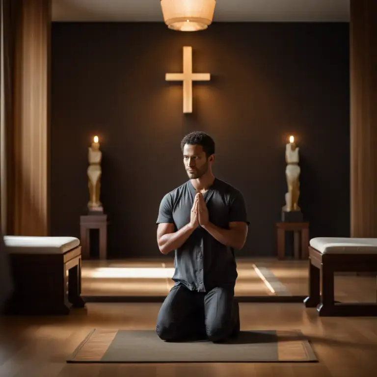 Visual representation of "religious" - Filled with or showing a deep respect and commitment towards a deity or a religion.