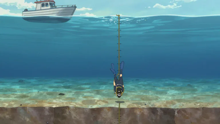 Visual representation of "fathom" - A unit of length equal to six feet, used to measure the depth of water