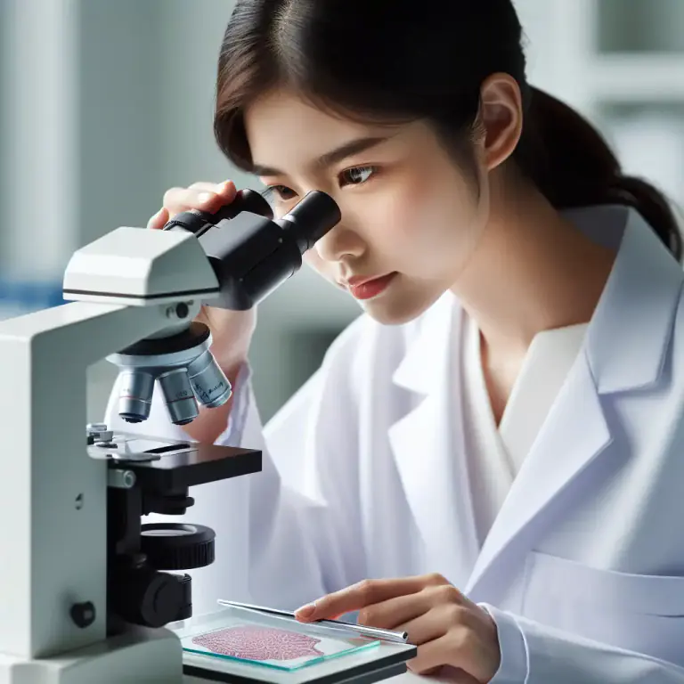 Visual representation of "microscopically" - Involving or creating very precise examination or analysis.