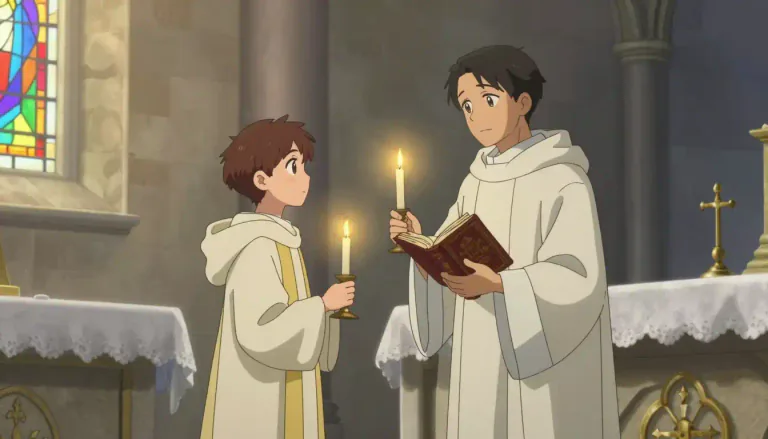 Visual representation of "acolyte" - A person who assists in some religious duties or services.