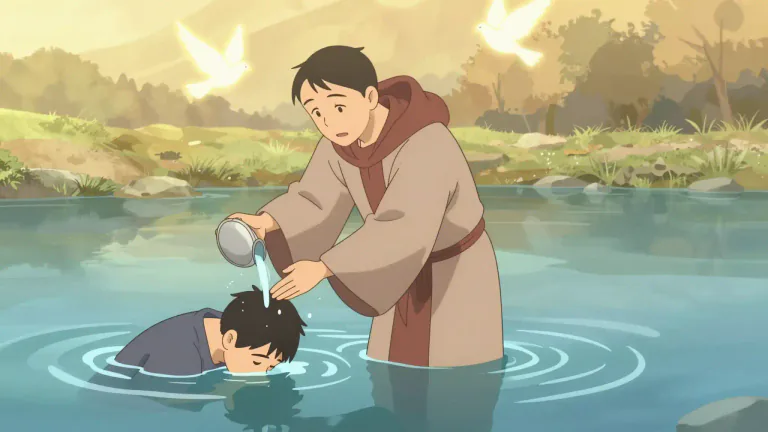Visual representation of "baptist" - A person who baptizes others as part of a Christian religious ceremony.