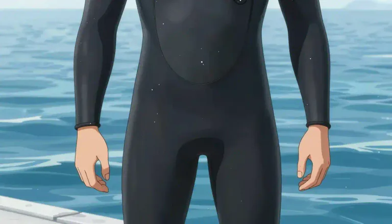 Visual representation of "wetsuit" - A tight-fitting garment made of rubber, worn in water sports to keep warm